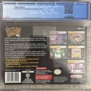 VEGAS STAKES Nintendo SNES 1998 SEALED CGC Universal Grade 9.6 Seal Grade A++