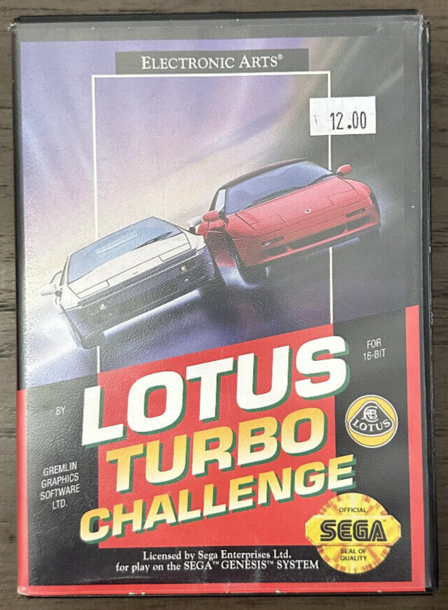 Lotus Turbo Challenge (SEGA Genesis, 1992) Cib Complete w/ Manual TESTED