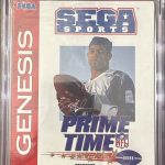 NFL Prime Time Football w/ Deion Sanders Sega Genesis Video Game CGC Graded 9.4