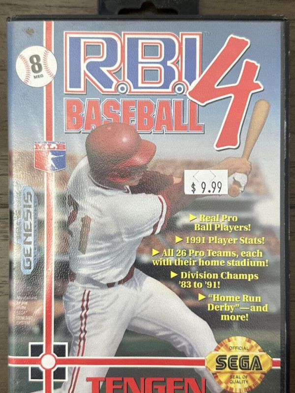 RBI Baseball 4 (Sega Genesis, 1992) No Manual Ships Fast Great Conditon!