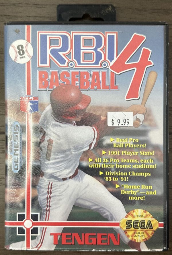 RBI Baseball 4 (Sega Genesis, 1992) No Manual Ships Fast Great Conditon!