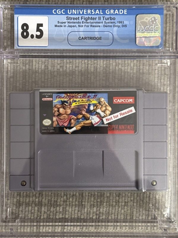 Not For Resale NFR Street Fighter II Turbo Demo Super Nintendo SNES CGC 8.5 RARE