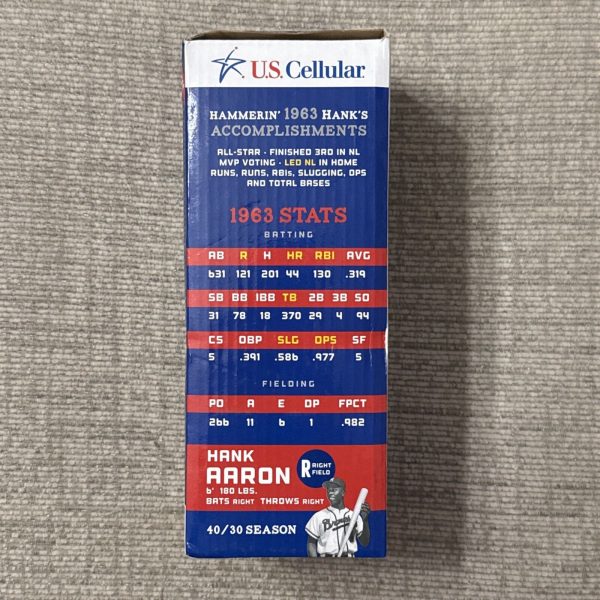 HANK AARON BOBBLEHEAD 2013 BRAVES 44 New In Box Mint