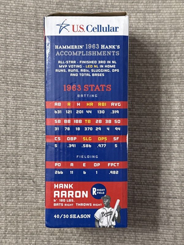 HANK AARON BOBBLEHEAD 2013 BRAVES 44 New In Box Mint
