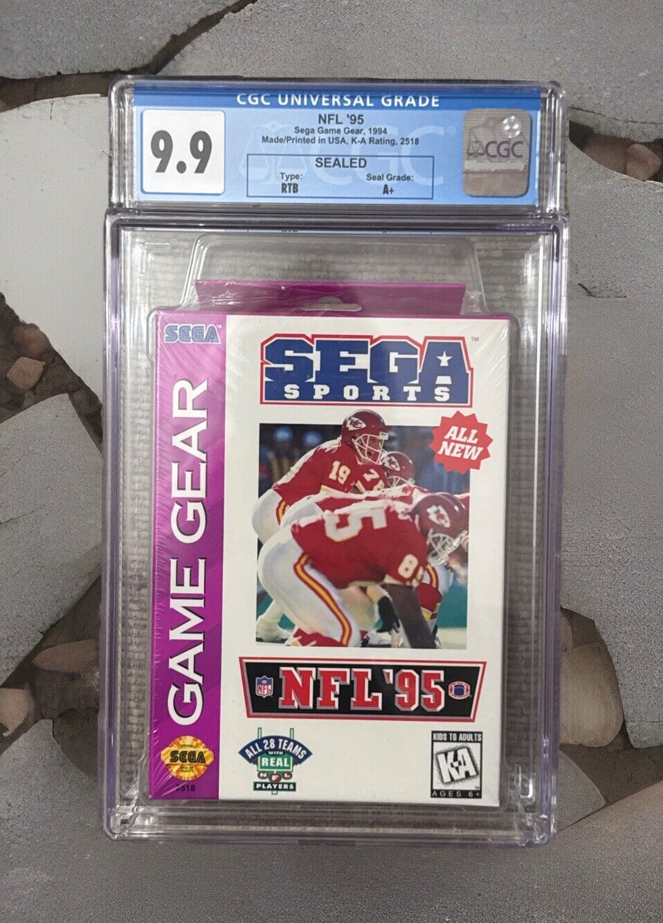 NFL 95 Sega Game Gear Brand New & Factory Sealed CGC Graded 9.9 Seal A+