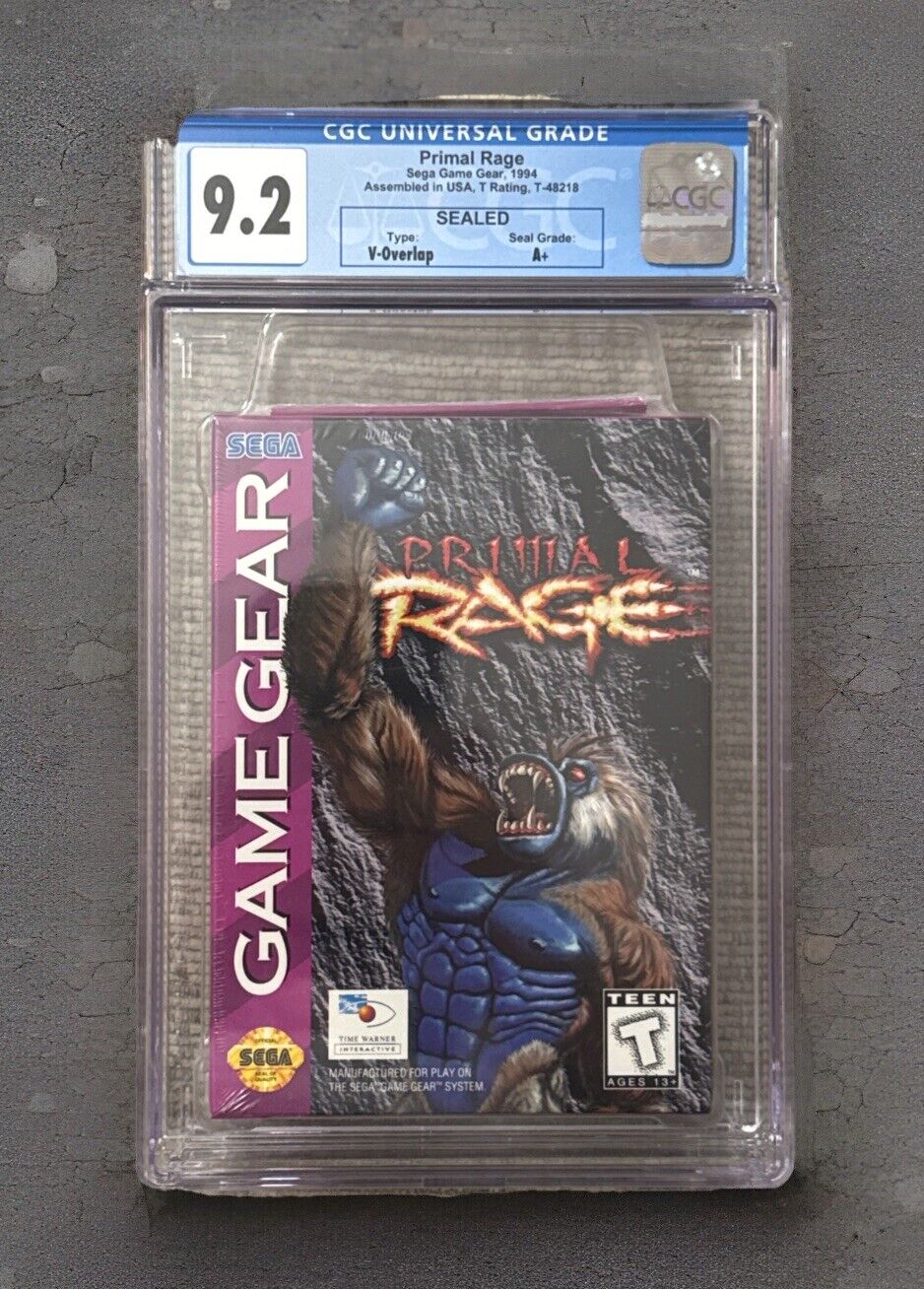 Primal Rage Sega Game Gear TIME WARNER Factory Sealed New CGC 9.2 A+ Graded