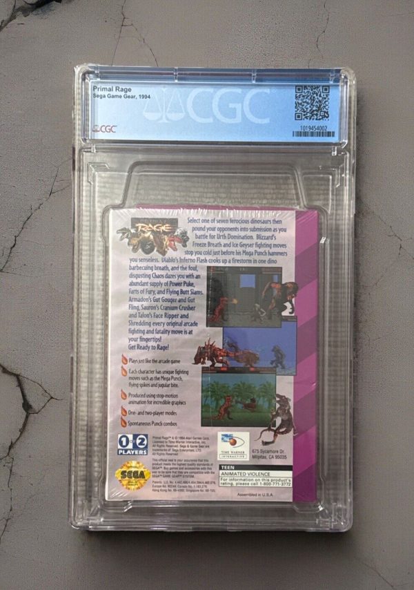 Primal Rage Sega Game Gear TIME WARNER Factory Sealed New CGC 9.2 A+ Graded