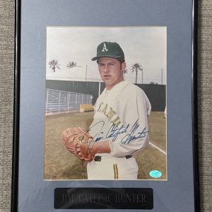 Jim Catfish Hunter Autograph Photo Signed 11x14 Framed Oakland Athletics SGC