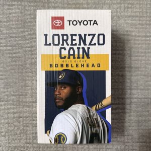 2021 *NIB* LORENZO CAIN BOBBLEHEAD 2019 Gold Glove SGA Milwaukee Brewers