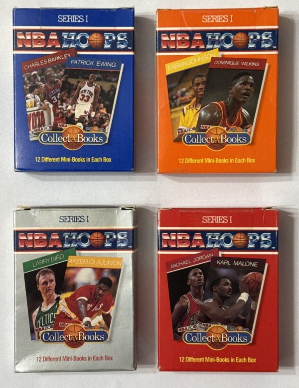 NBA Lot of 4 Hoops Series 1, 1990 CollectaBooks Boxes 1, 2, 3, & 4 New Sealed