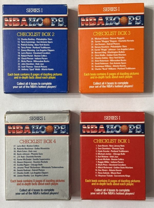 NBA Lot of 4 Hoops Series 1, 1990 CollectaBooks Boxes 1, 2, 3, & 4 New Sealed