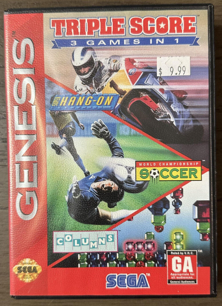 Triple Score: 3 Games in 1 Sega Genesis CIB Tested Authentic
