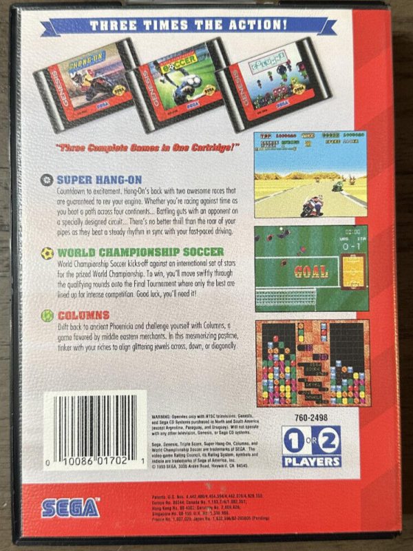 Triple Score: 3 Games in 1 Sega Genesis CIB Tested Authentic