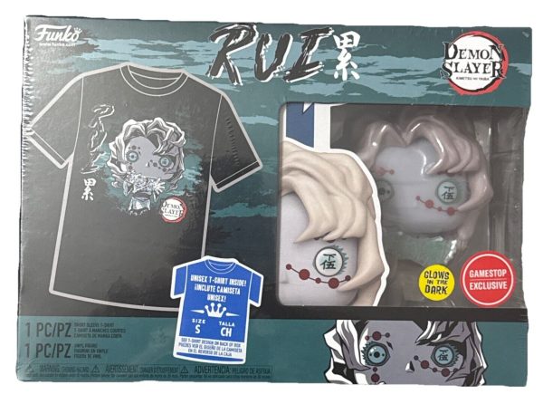 Funko Pop! Rui #1307 GITD - Demon Slayer Pop & Tee Bundle Size S Gamestop NEW