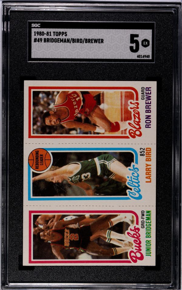 1980-81 Topps LARRY BIRD/Bridgeman/Brewer ROOKIE #49 SGC 5 EX