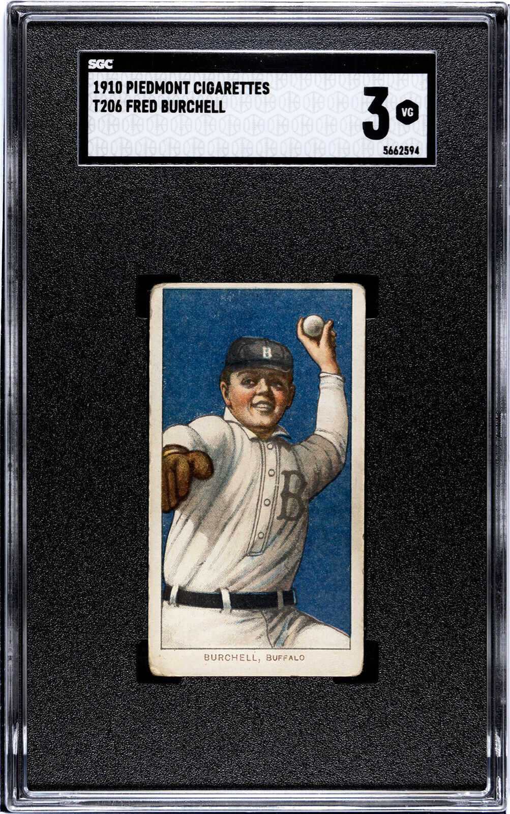 1910 T206 PIEDMONT - FRED BURCHELL - SGC 3 VG - NICE!