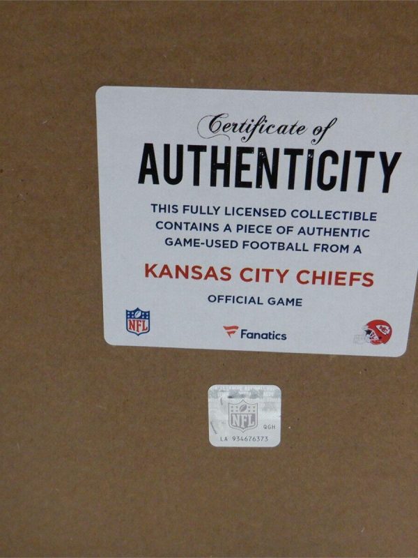 Patrick Mahomes Kansas City Chiefs Framed Photo Game Used Football FANATICS #/50