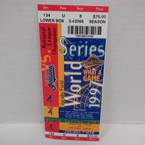 1997 World Series Ticket GAME 4 Florida Marlins At Cleveland Indians Full MINT