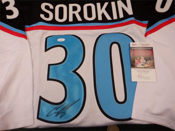 Ilya Sorokin autographed signed jersey autographed New York Islanders JSA COA