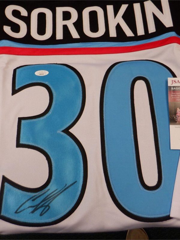 Ilya Sorokin autographed signed jersey autographed New York Islanders JSA COA