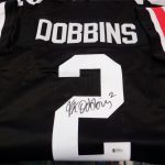 Autographed Signed JK DOBBINS #2 Ohio State Black College Jersey Beckett COA