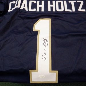 Lou Holtz "Coach Holtz" Signed Autographed #1 Notre Dame Jersey JSA COA
