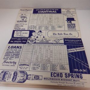 1964 CLEVELAND INDIANS PROGRAM SCORECARD VS NEW YORK YANKEES MANTLE MARIS RARE