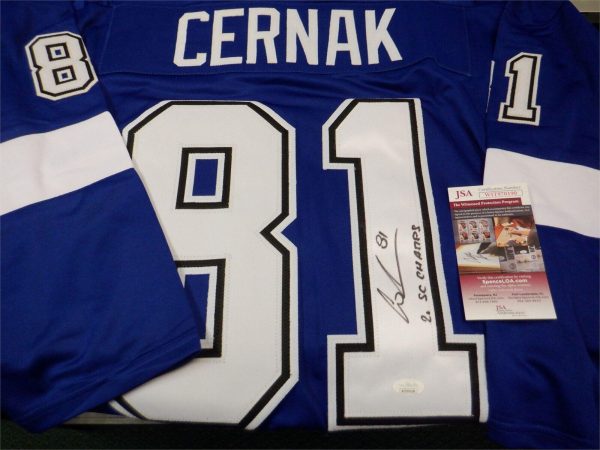 Erik Cernak Autographed Signed Inscribed Jersey NHL Tampa Bay Lightning JSA COA