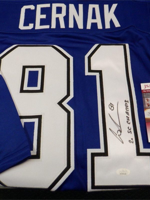 Erik Cernak Autographed Signed Inscribed Jersey NHL Tampa Bay Lightning JSA COA