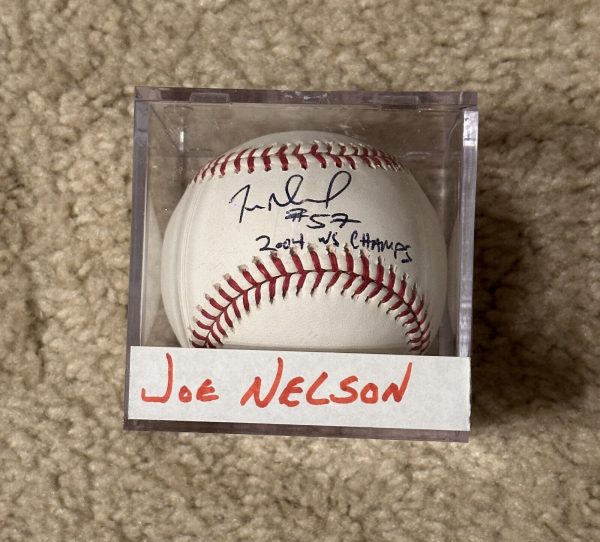 JOE NELSON SIGNED AUTOGRAPHED OML BASEBALL 2004 Champs