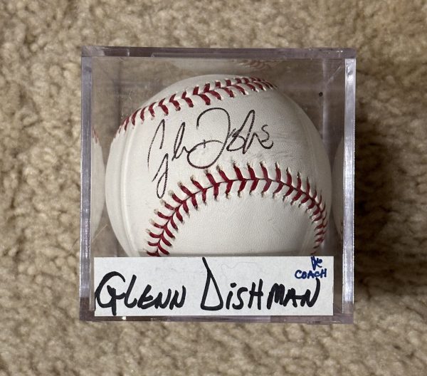 Glenn Dishman Coach Signed Baseball MLB