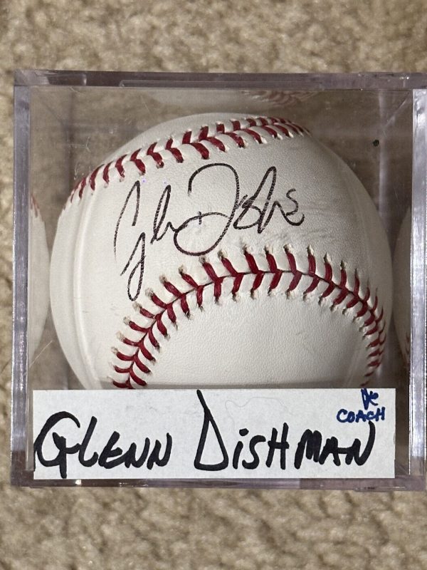 Glenn Dishman Coach Signed Baseball MLB