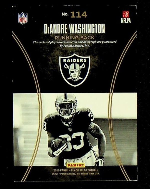 2016 Black Gold DeAndre Washington Sizeable Signatures Rookie Auto Patch #/225