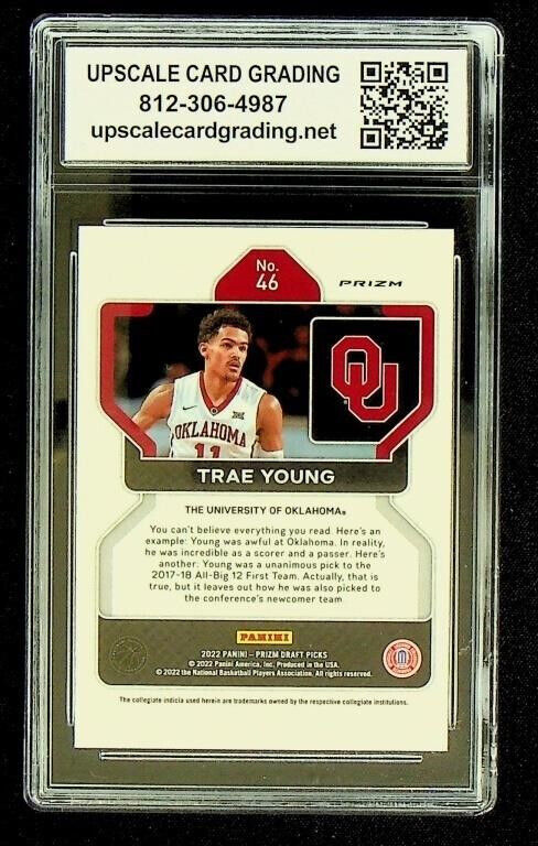 2022-23 Panini Prizm Draft Picks Silver Prizm Trae Young #46 UCG 9.5