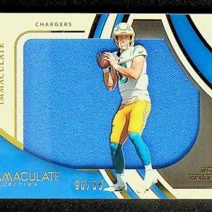 2022 Panini Immaculate Justin Herbert Clearly Immaculate Jersey Patch /99