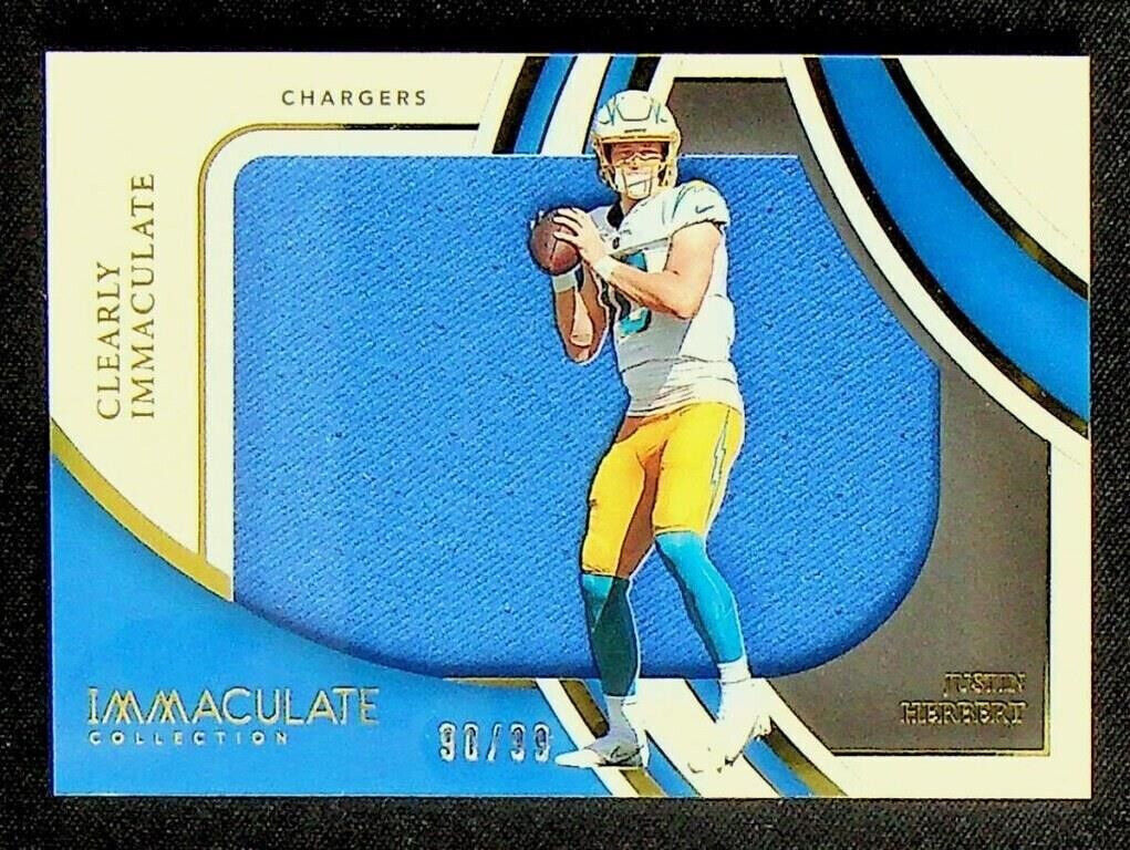2022 Panini Immaculate Justin Herbert Clearly Immaculate Jersey Patch /99