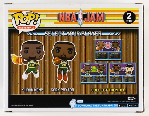 Shawn Kemp & Gary Payton Signed Inscribed "NBA Jam" 2 Pack Funko Pop! Beckett