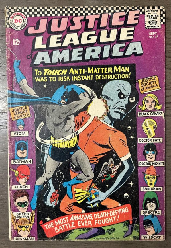 *JUSTICE LEAGUE OF AMERICA #47 DC 1966 *MIKE SEKOWSKY* GOLDEN AGE SPECTRE VG-