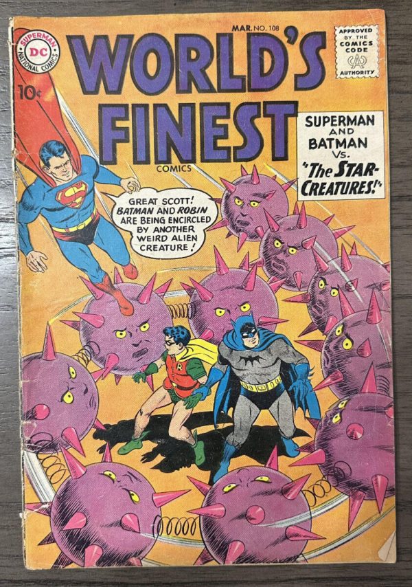 Worlds Finest #108 "The Star Creatures" 1960 Silver Age DC Comics Superman