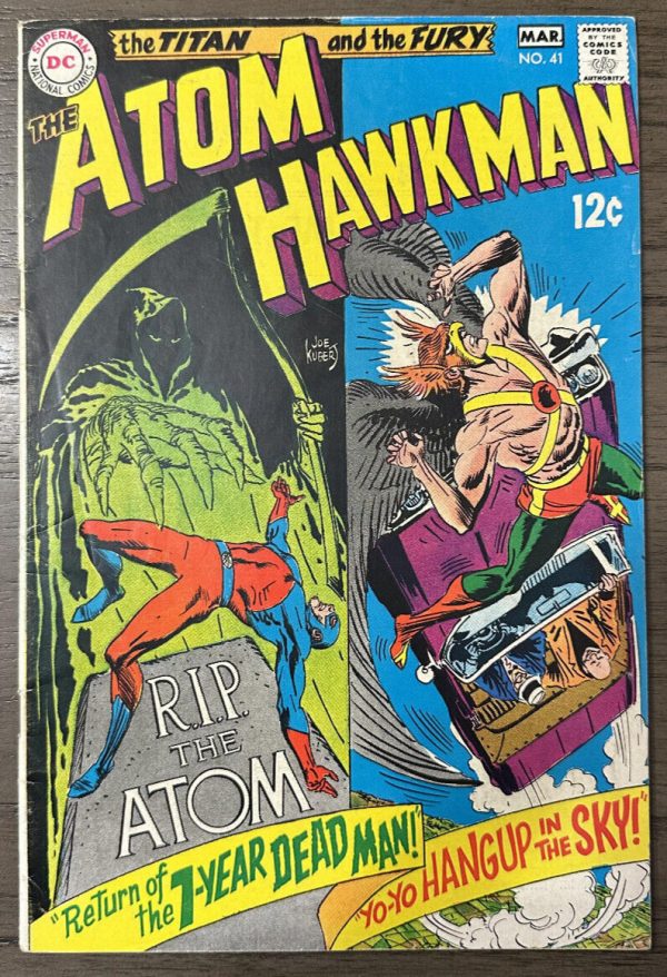 THE ATOM AND HAWKMAN #41 F/VF, Hawkgirl, Joe Kubert cover & art, DC 1969