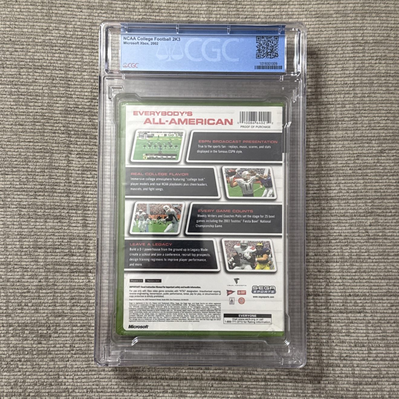 Sega Sports NCAA College Football 2K3 Xbox Sealed NIB CGC 8.5