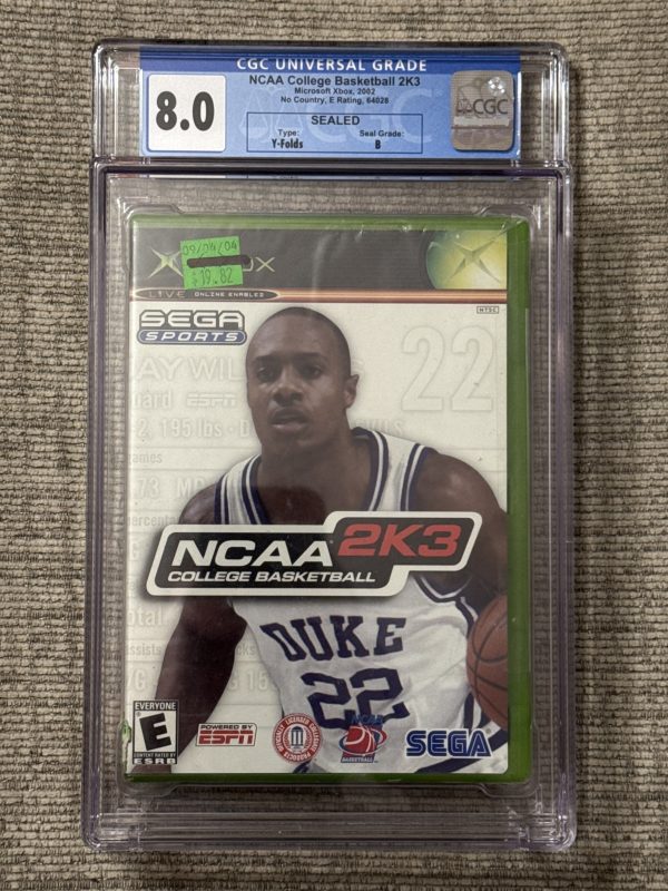 NCAA 2K3 College Basketball Microsoft Xbox Original 2002 - New Sealed CGC 8.0