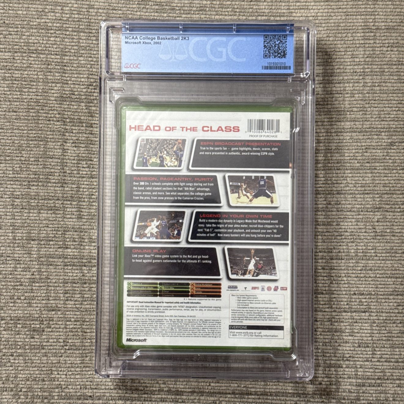 NCAA 2K3 College Basketball Microsoft Xbox Original 2002 - New Sealed CGC 8.0