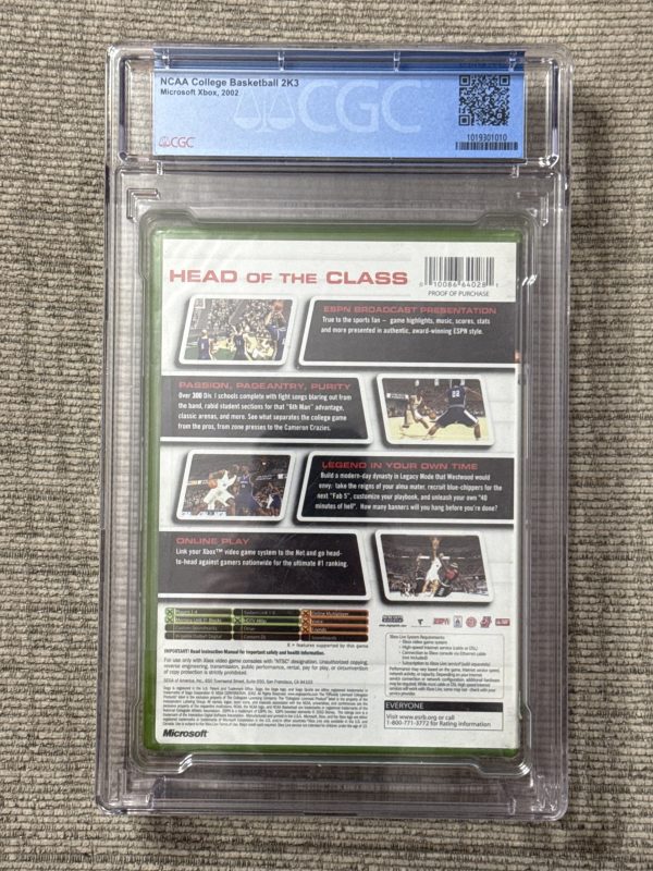 NCAA 2K3 College Basketball Microsoft Xbox Original 2002 - New Sealed CGC 8.0