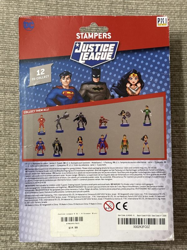 DC Comics Justice League Stampers 5 Pack Batman Superman Wonder Woman