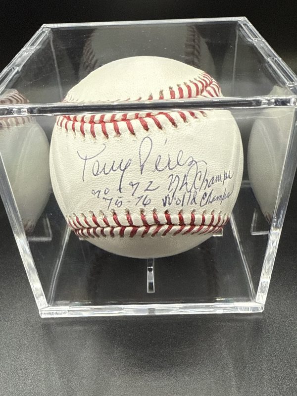 Tony Perez Signed Heavily Inscribed Baseball MLB NL Champs World Champs PSA DNA