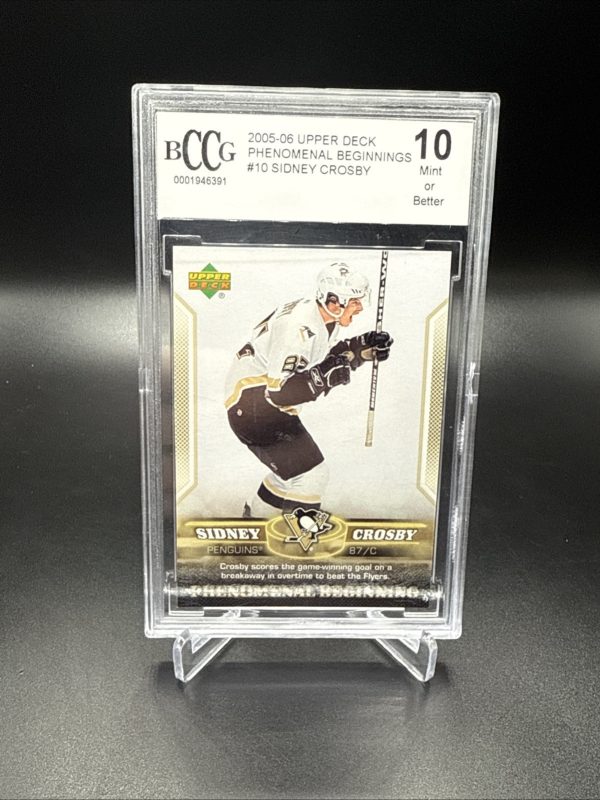 2005/06 UPPER DECK PHENOMENAL BEGINNING #10 SIDNEY CROSBY ROOKIE BECKETT BCCG 10