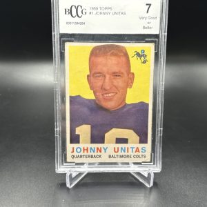 1959 Topps Football #1 Johnny Unitas Beckett 7 Very Good Or Better