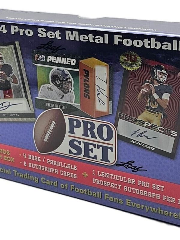 2024 Leaf Pro Set Metal Football Factory Sealed Hobby Box 11 Cards 7 Autographs!