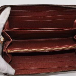 Louis Vuitton Monogram Long Wallet Leather Zip Used with Box